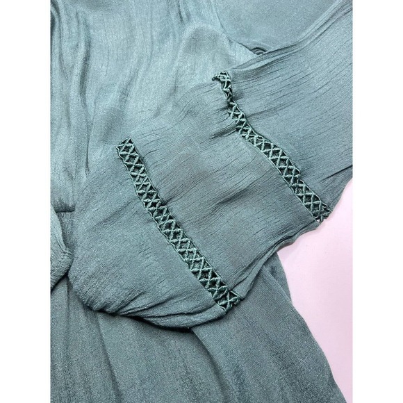 Andree By Unit Midi Dress Emerald Green Crew Neck - Picture 4 of 6